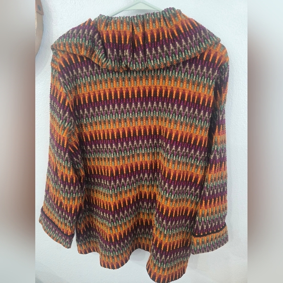 Multiples Colorful Zigzag Knit Cardigan With Big Buttons, Womens Plus 1X - Picture 3 of 4